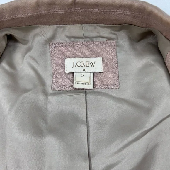 J.Crew Blazer Womens Size 2 Linen Tan Beige Tailored Jacket Career Office Chic - Picture 8 of 10
